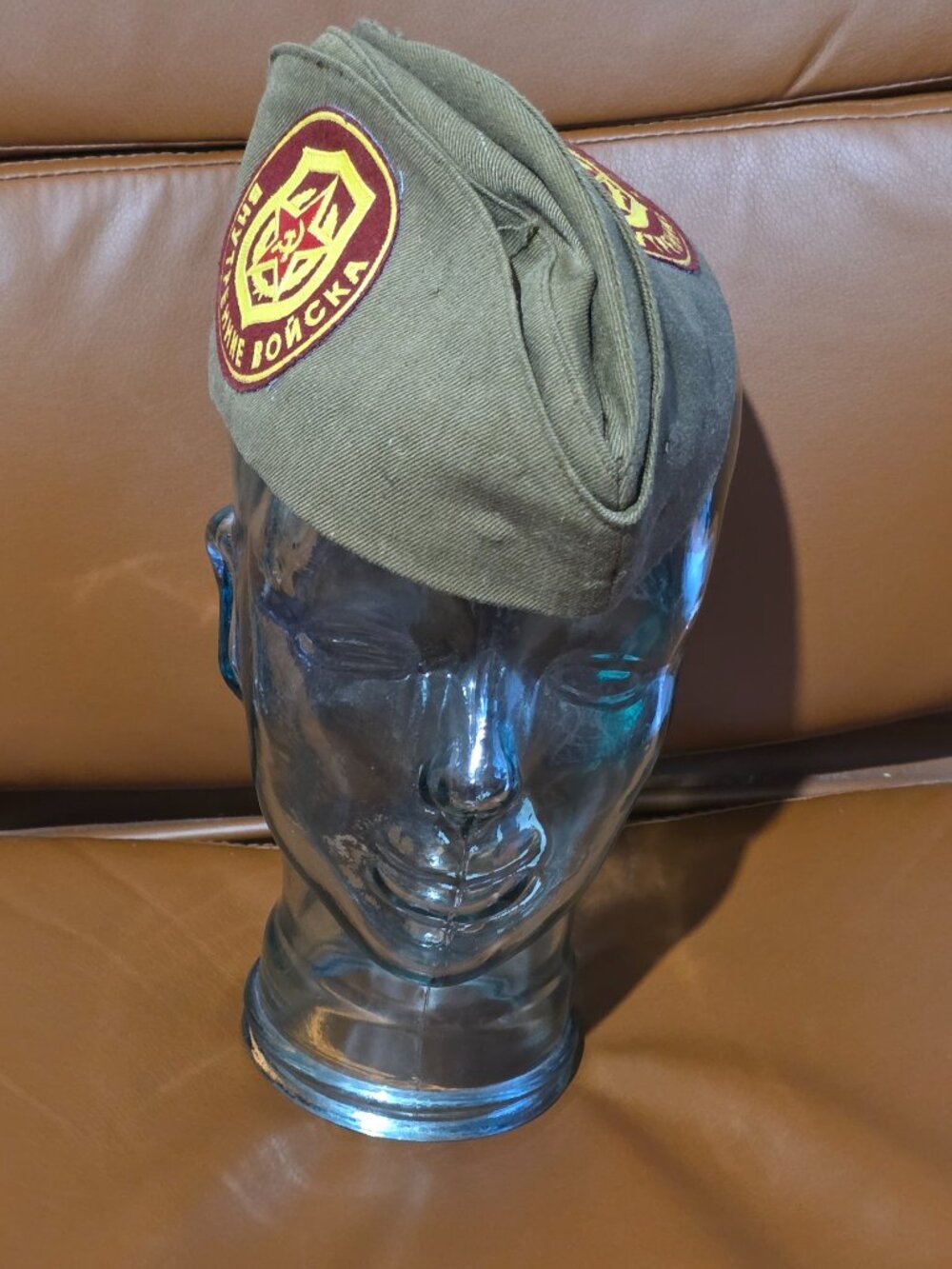 Vintage Soviet USSR Military Pilotka Cap Cold War Costume Cosplay
